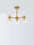 John Lewis semi-flush ceiling light antique brass ribbed glass (British brand)