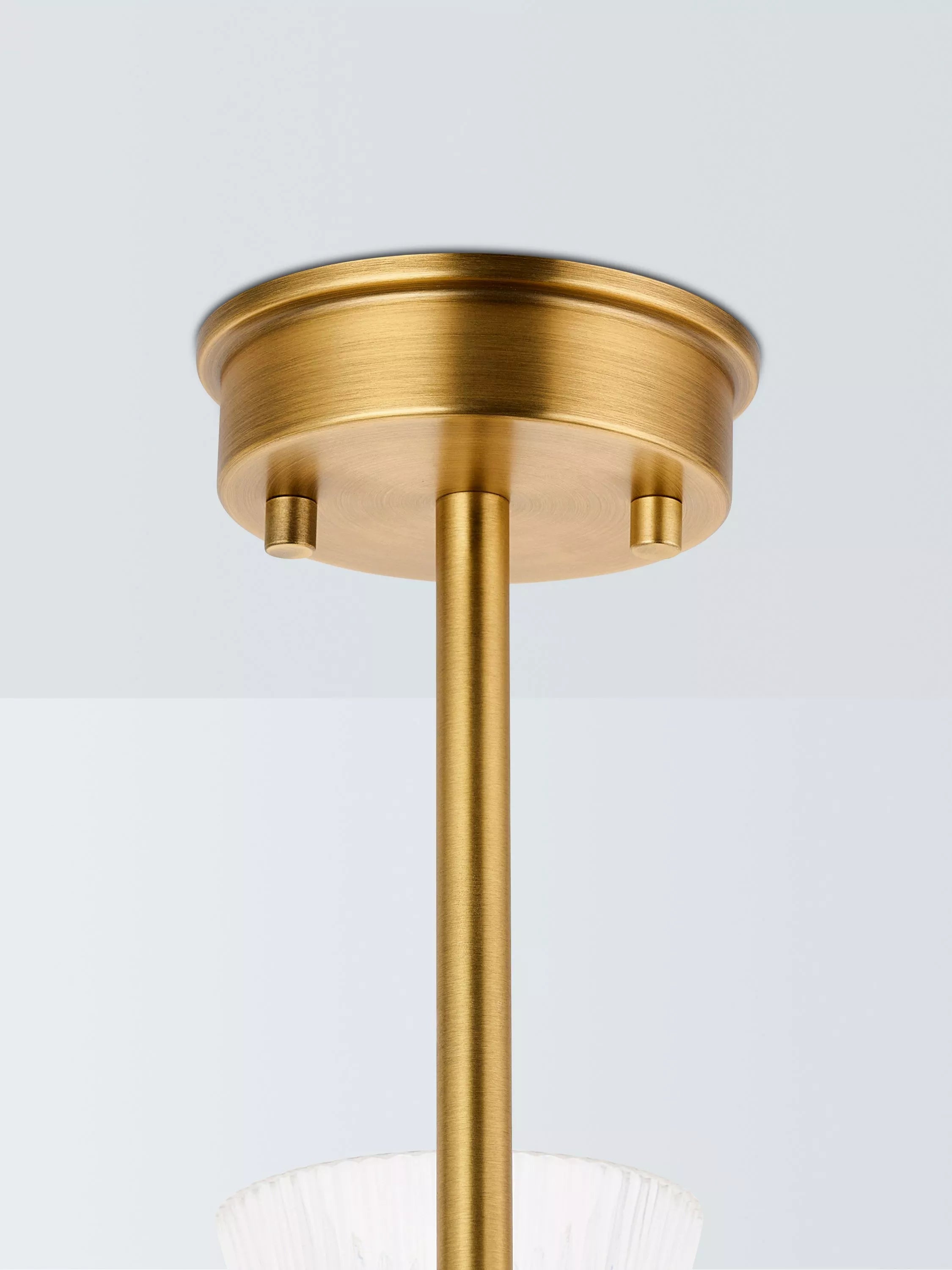 John Lewis semi-flush ceiling light antique brass ribbed glass (British brand)