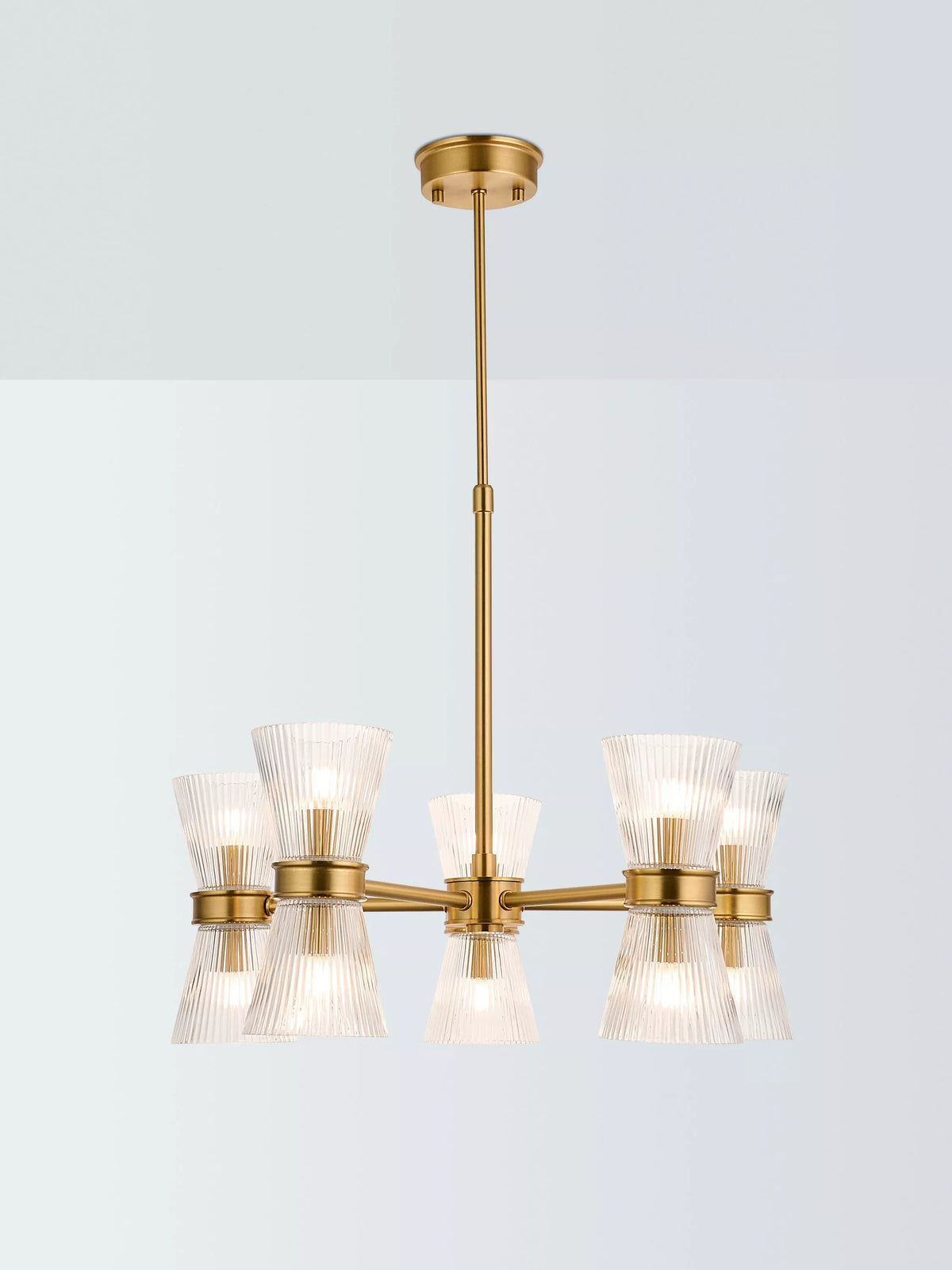 John Lewis Cuthbert ceiling light antique brass, imported from the UK