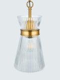 John Lewis pendant light ribbed glass antique brass - British product