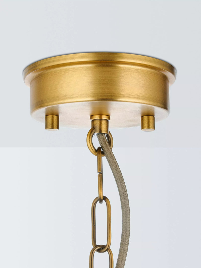 John Lewis pendant light ribbed glass antique brass - British product