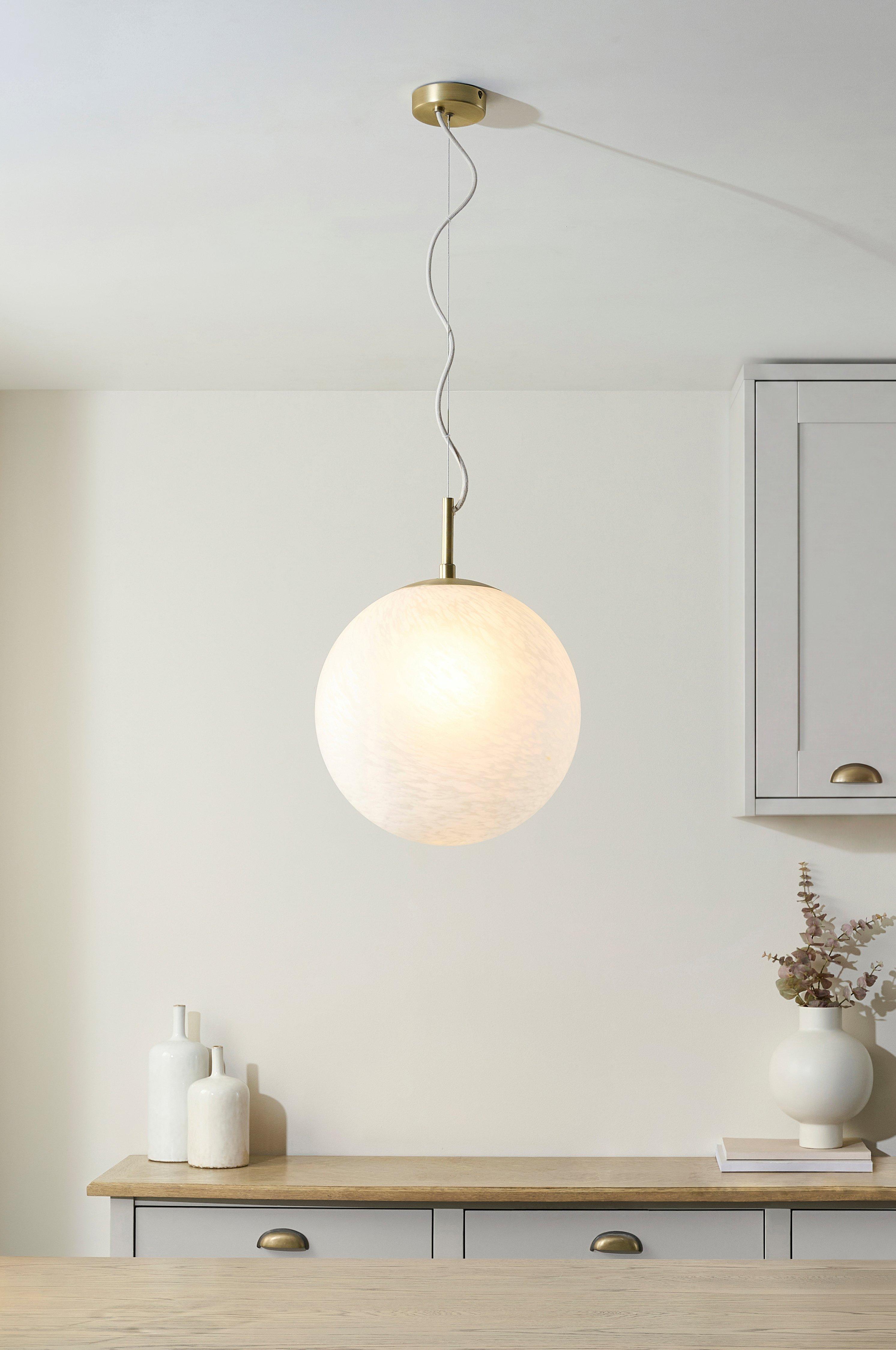 John Lewis Modern Moon pendant light frosted confetti glass (British brand)