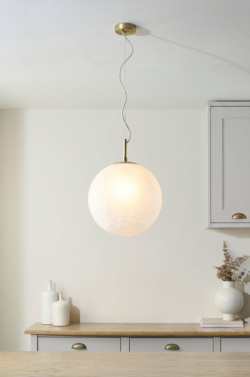 John Lewis Modern Moon pendant light frosted confetti glass (British brand)