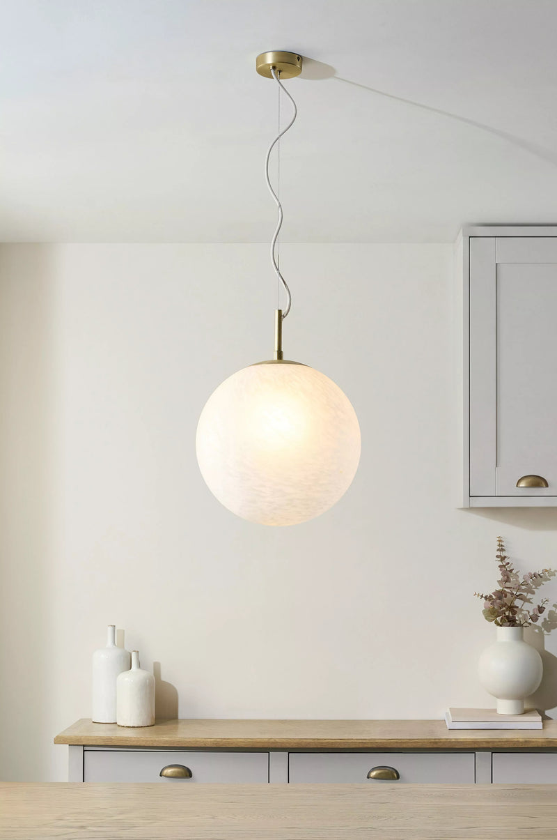 John Lewis Modern Moon pendant light frosted confetti glass (British brand)