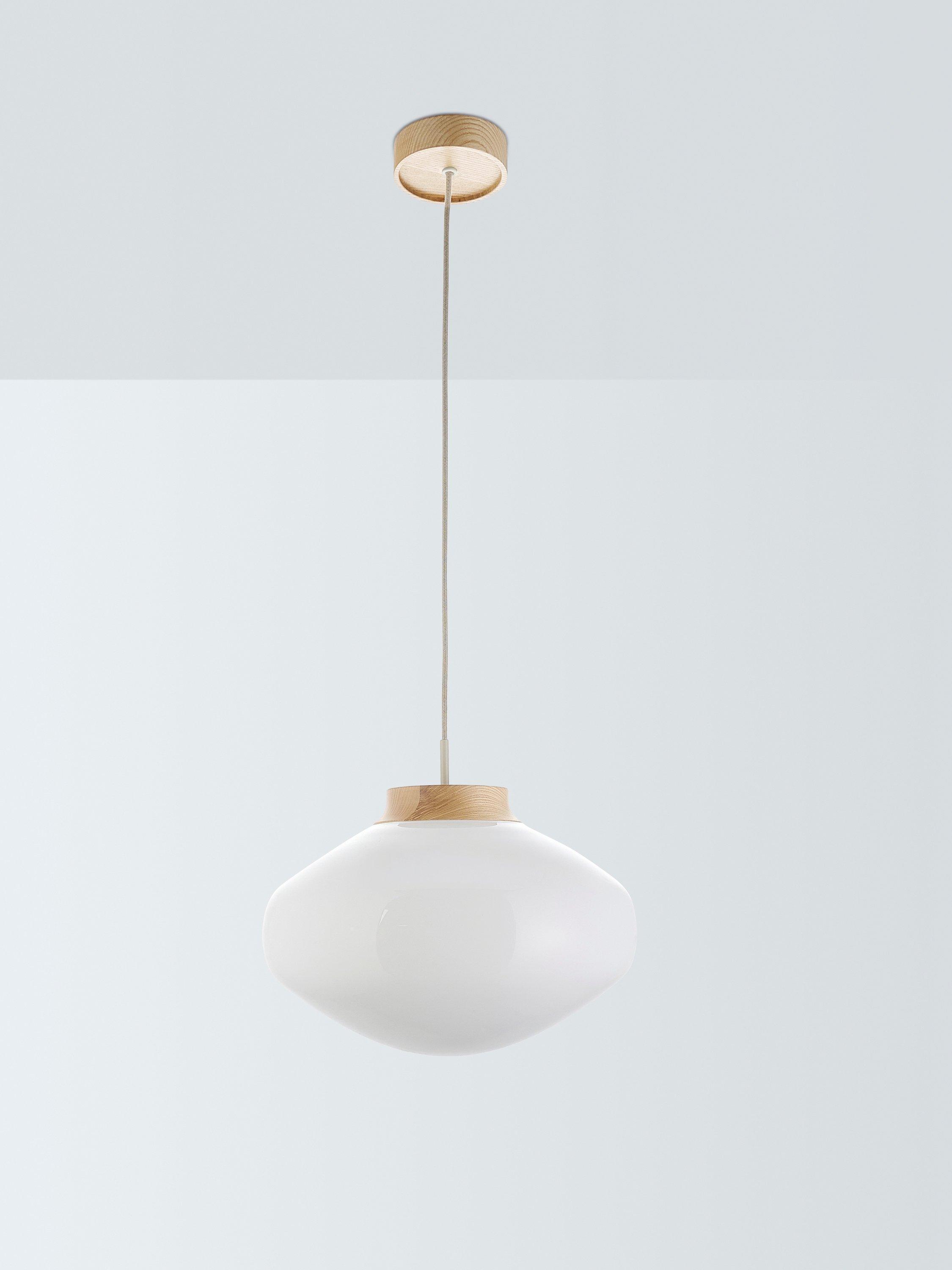 John Lewis Temple pendant ceiling light oak wood effect, imported from the UK
