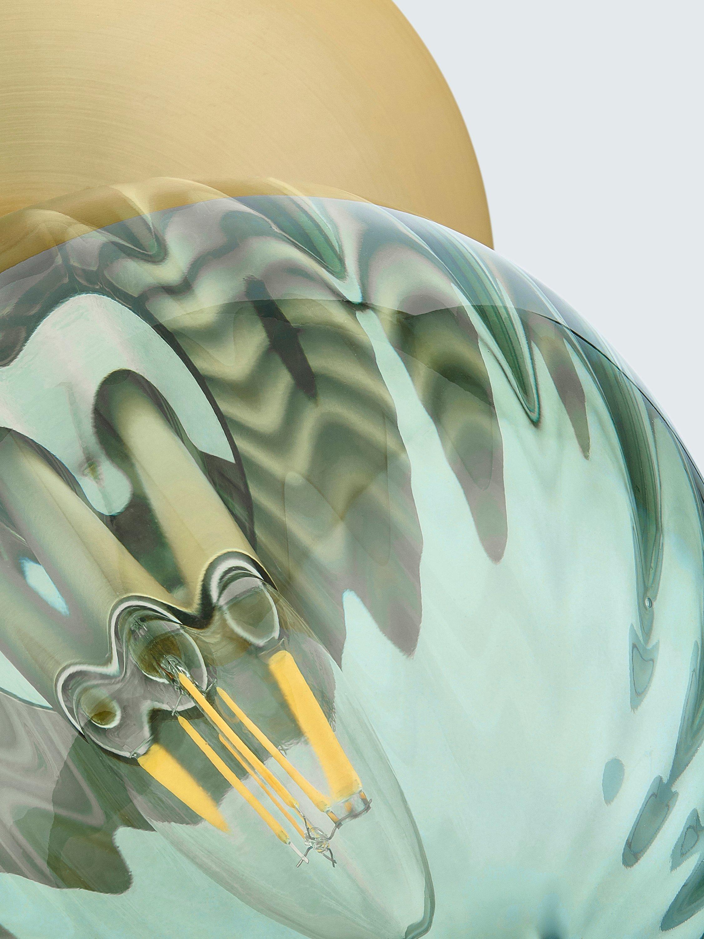 John Lewis ribbed glass globe wall light rosemary green, UK version