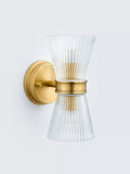 John Lewis Cuthbert ribbed glass wall light antique brass (British brand)