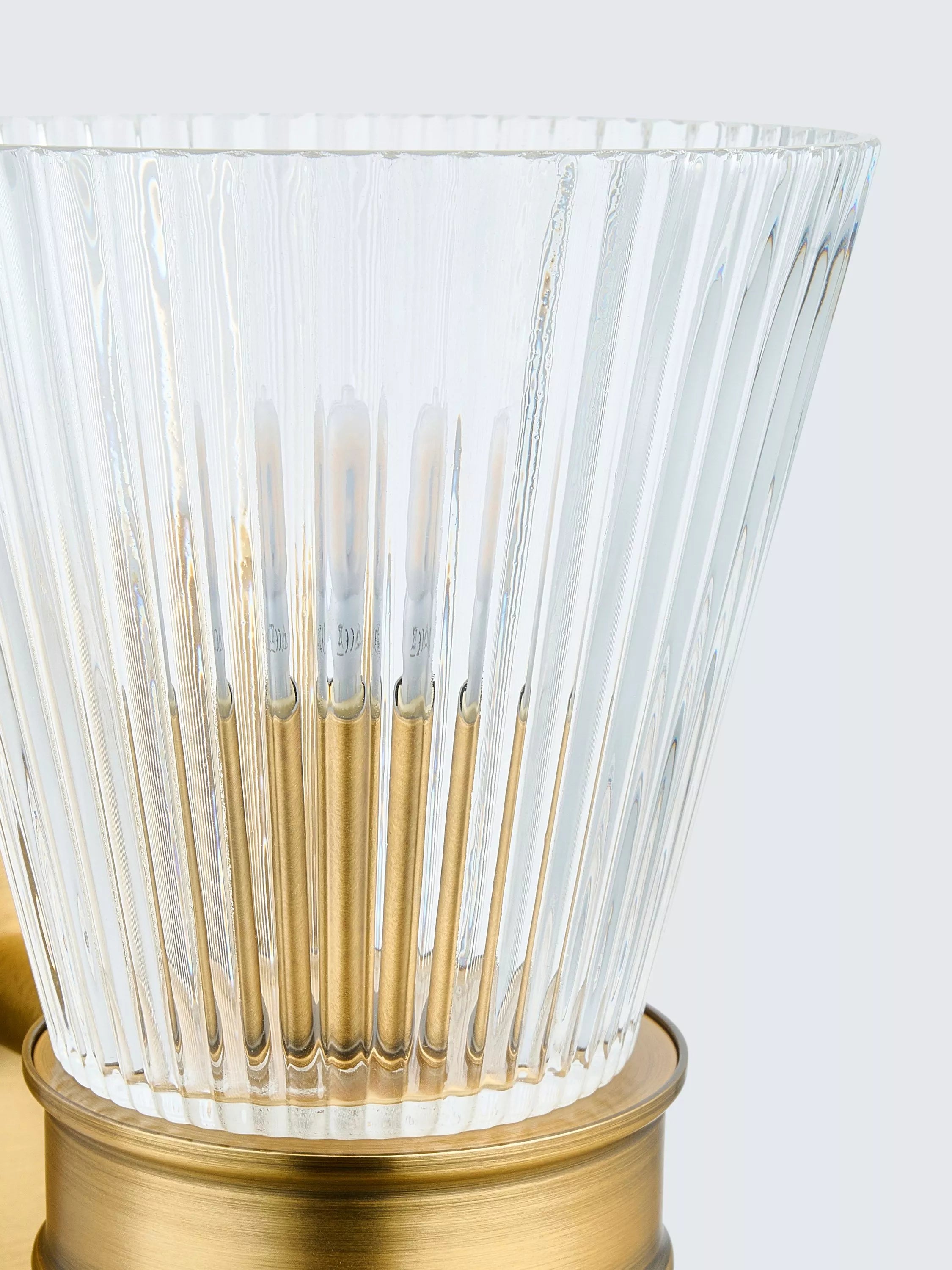 John Lewis Cuthbert ribbed glass wall light antique brass (British brand)