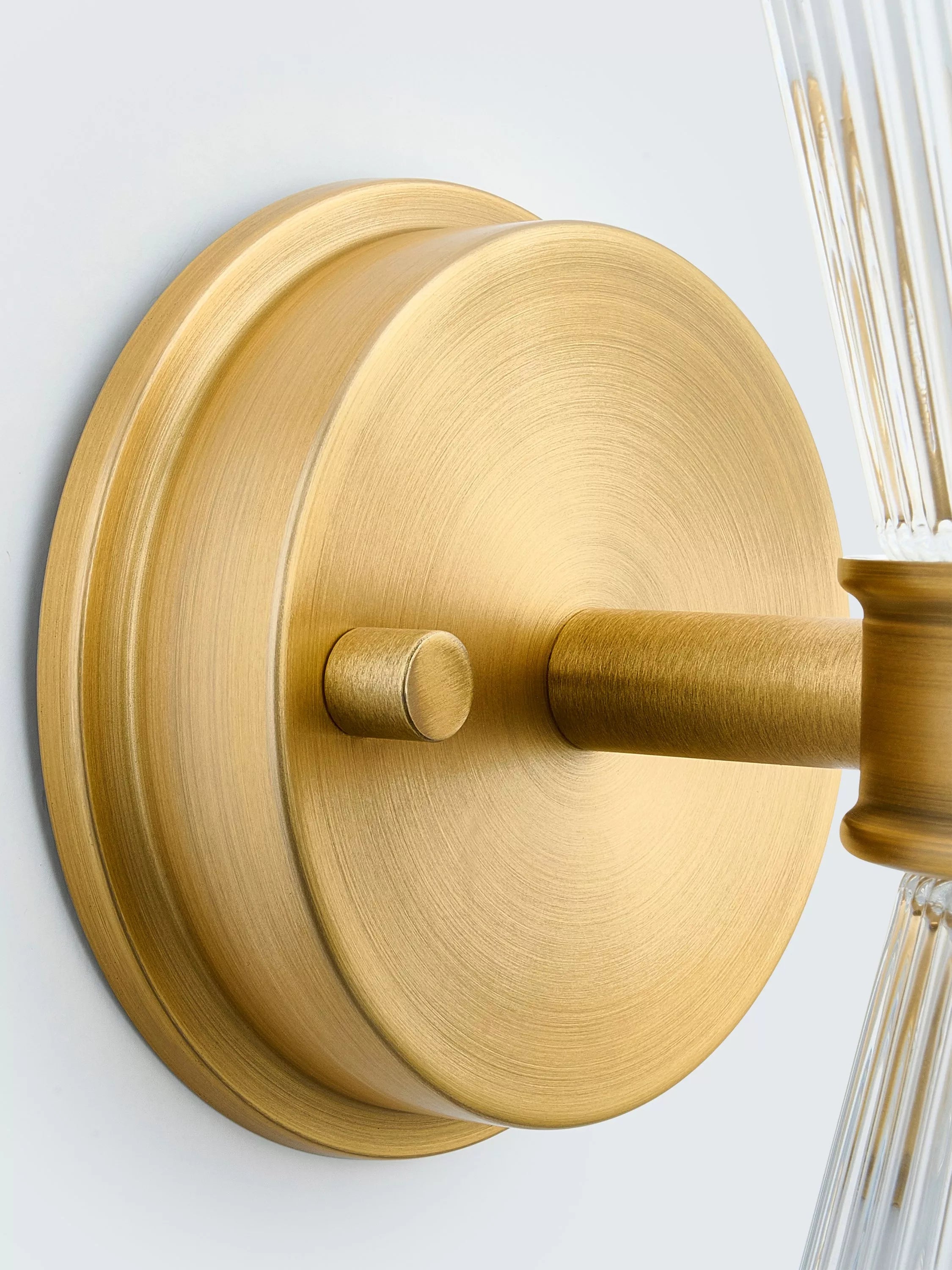 John Lewis Cuthbert ribbed glass wall light antique brass (British brand)