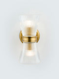 John Lewis Cuthbert ribbed glass wall light antique brass (British brand)
