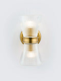 John Lewis Cuthbert ribbed glass wall light antique brass (British brand)
