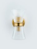 John Lewis Cuthbert ribbed glass wall light antique brass (British brand)
