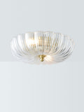 John Lewis Lily glass ceiling light clear antique brass, imported from the UK