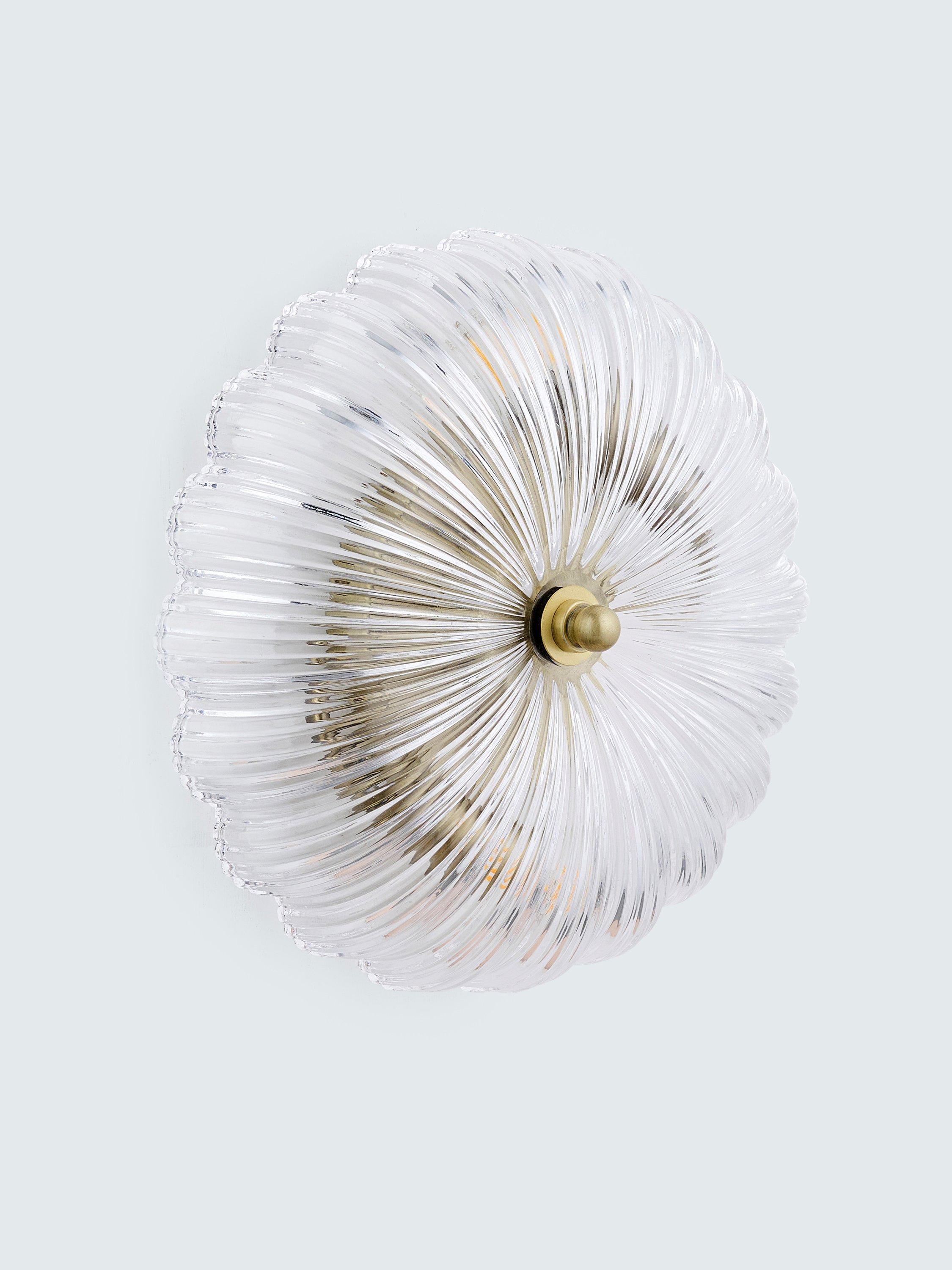 John Lewis Lily glass ceiling light clear antique brass, imported from the UK
