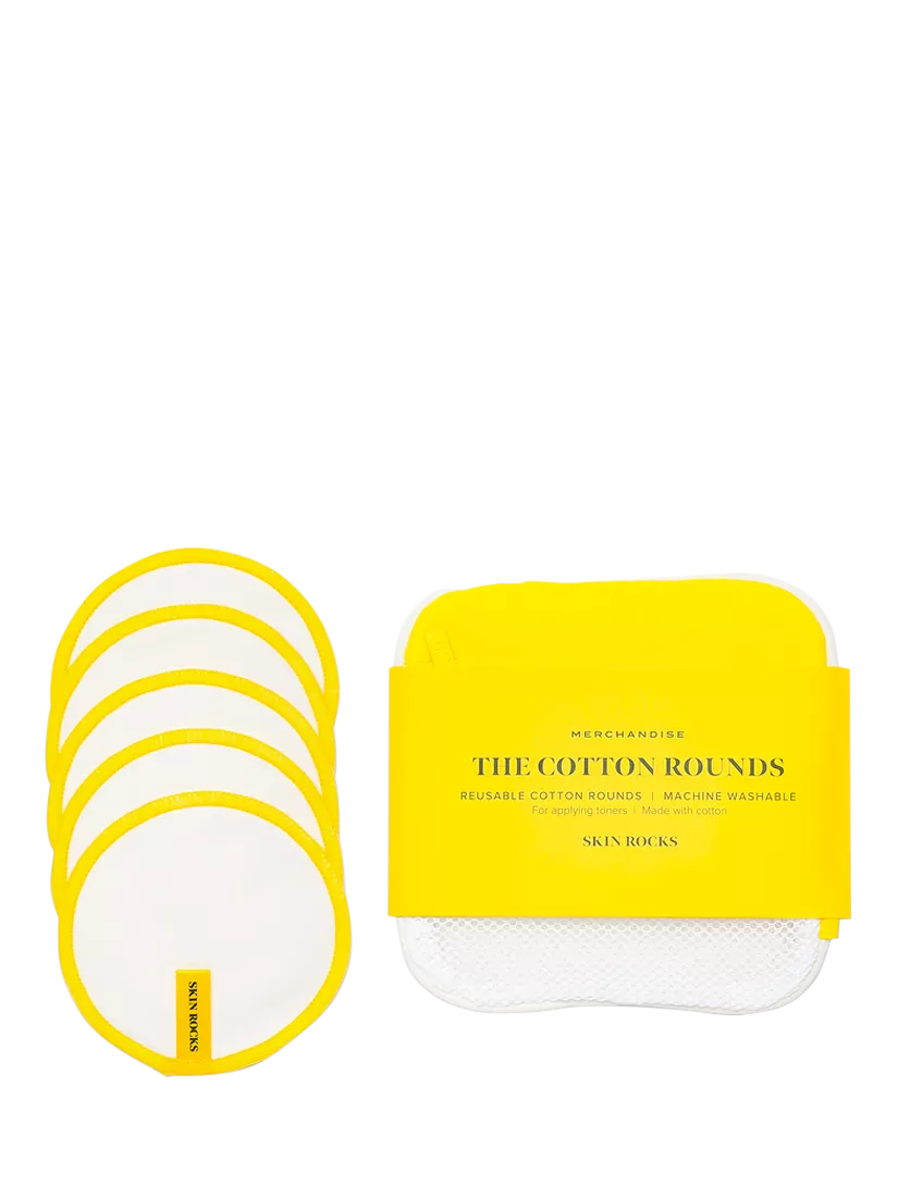 Skin Rocks The Cotton Rounds reusable facial pads 5 pack, imported from the UK
