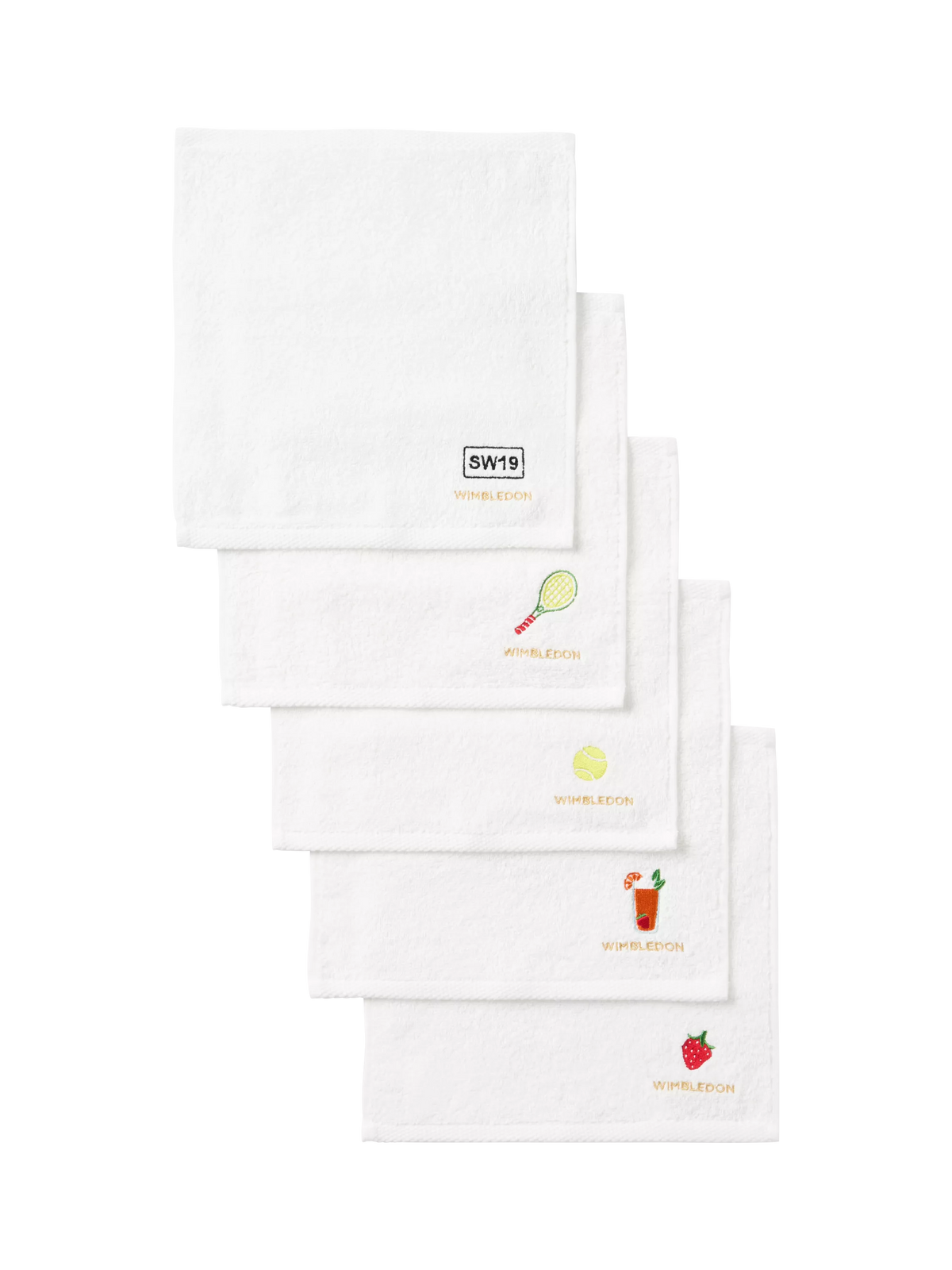 Christy Wimbledon face cloths pack of 5 white cotton, UK version
