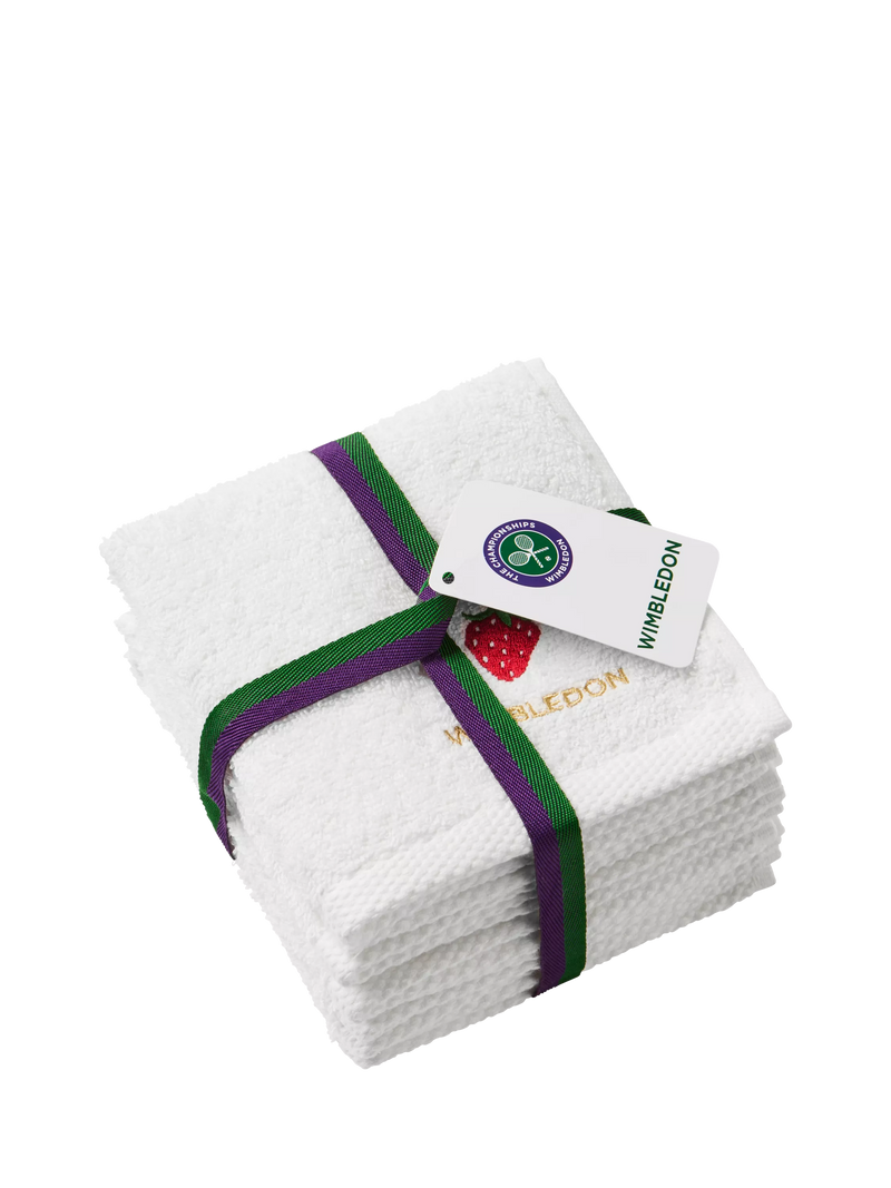 Christy Wimbledon face cloths pack of 5 white cotton, UK version