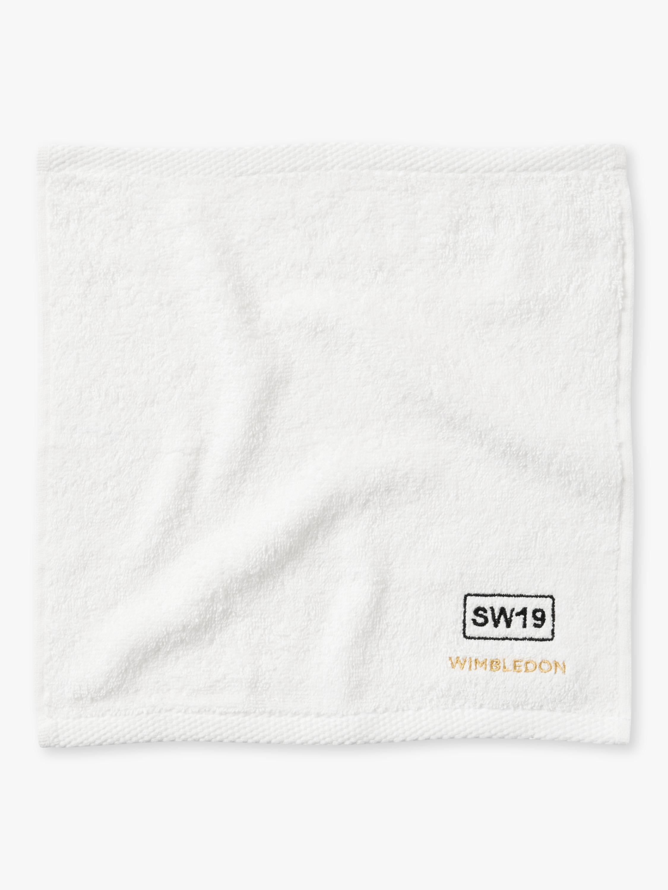 Christy Wimbledon face cloths pack of 5 white cotton, UK version