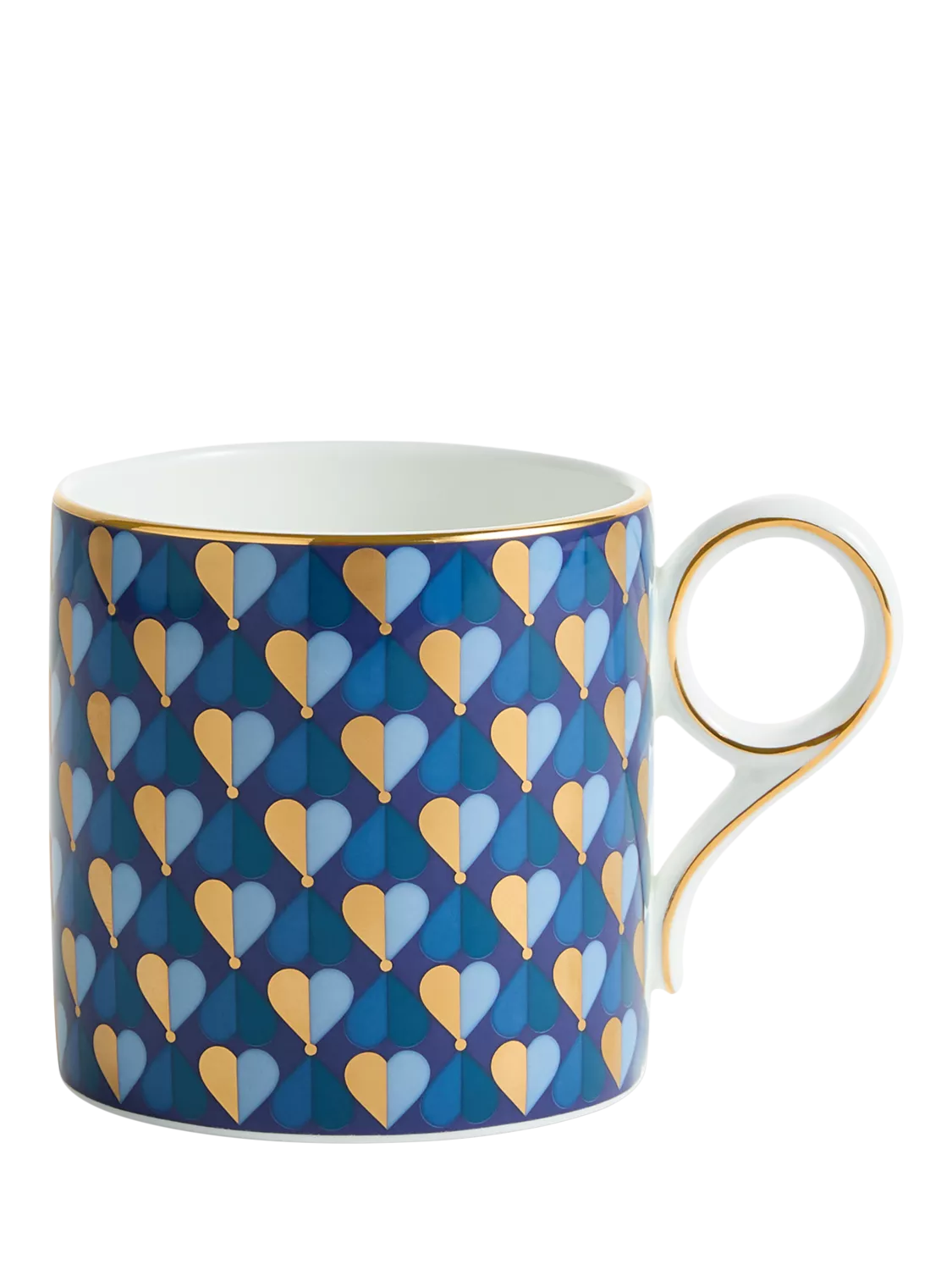 Wedgwood bone china desk mug heart motifs Aegean 330ml, UK version