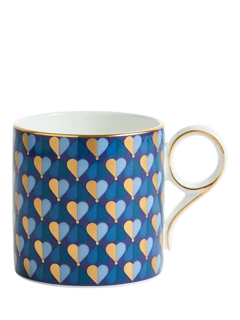 Wedgwood bone china desk mug heart motifs Aegean 330ml, UK version