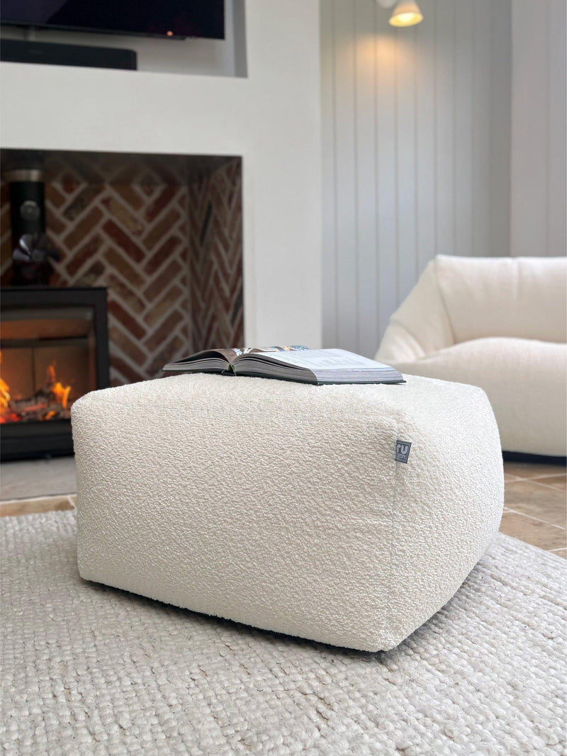 rucomfy cream Ottoman Beanbag, imported from the UK