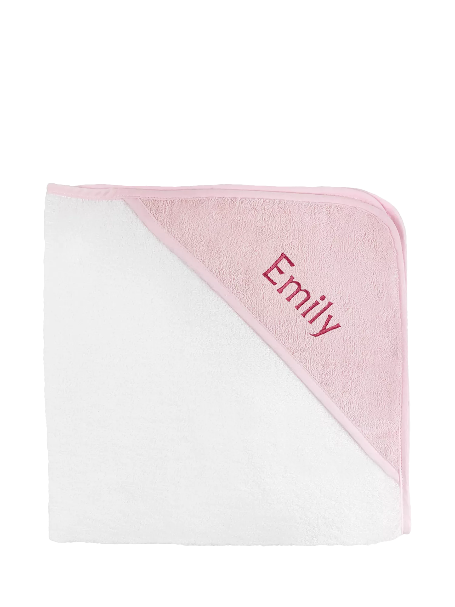 Babyblooms personalised bathrobe and towel set white pink, UK version