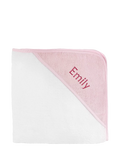Babyblooms personalised bathrobe and towel set white pink, UK version