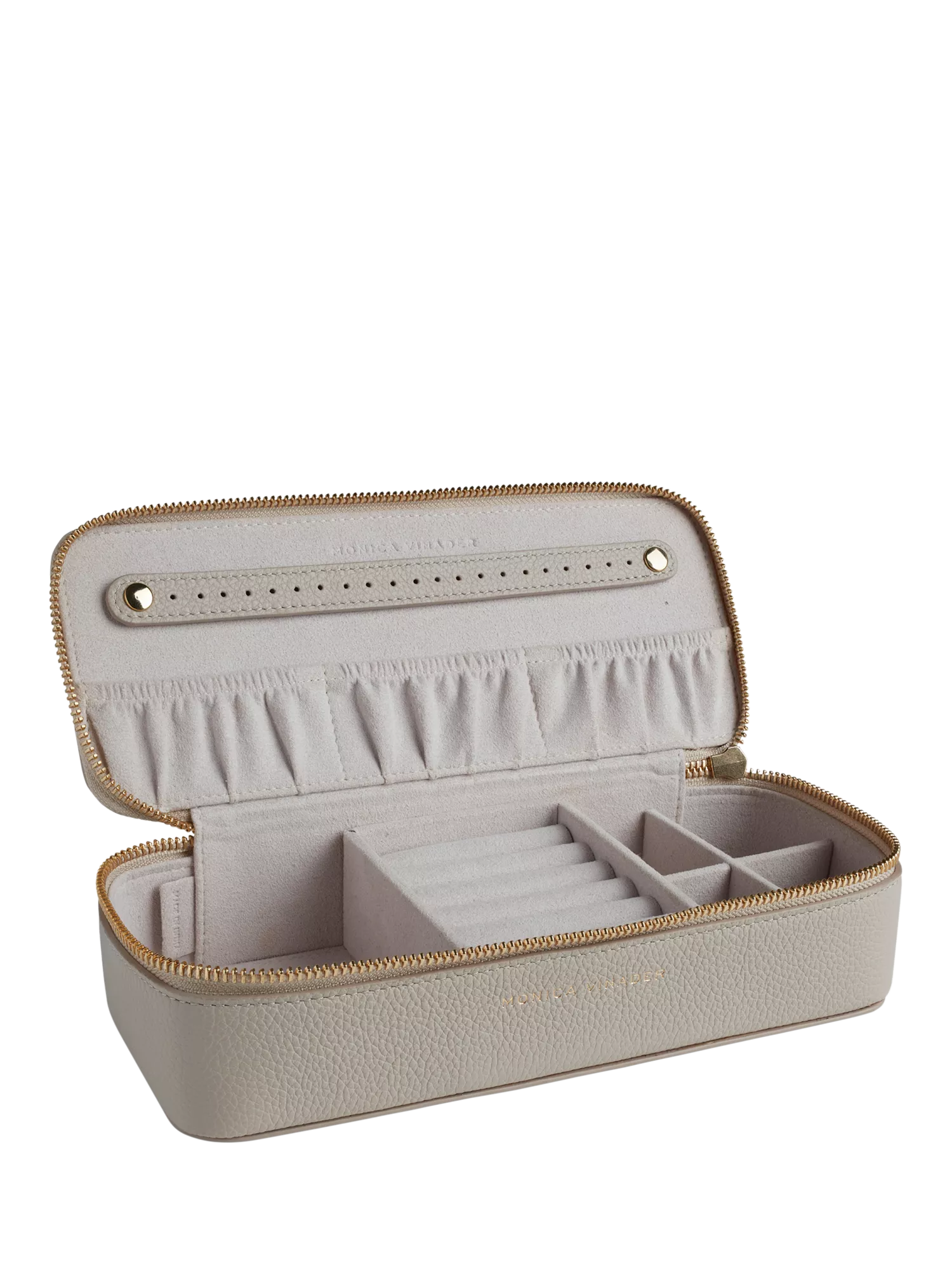 Monica Vinader grey zipped jewellery box 23cm (British brand)