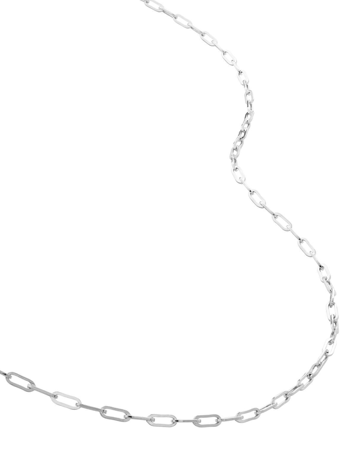 Monica Vinader sterling silver paperclip chain necklace, UK version