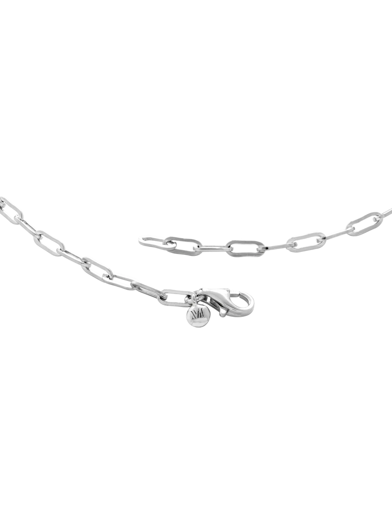 Monica Vinader sterling silver paperclip chain necklace, UK version