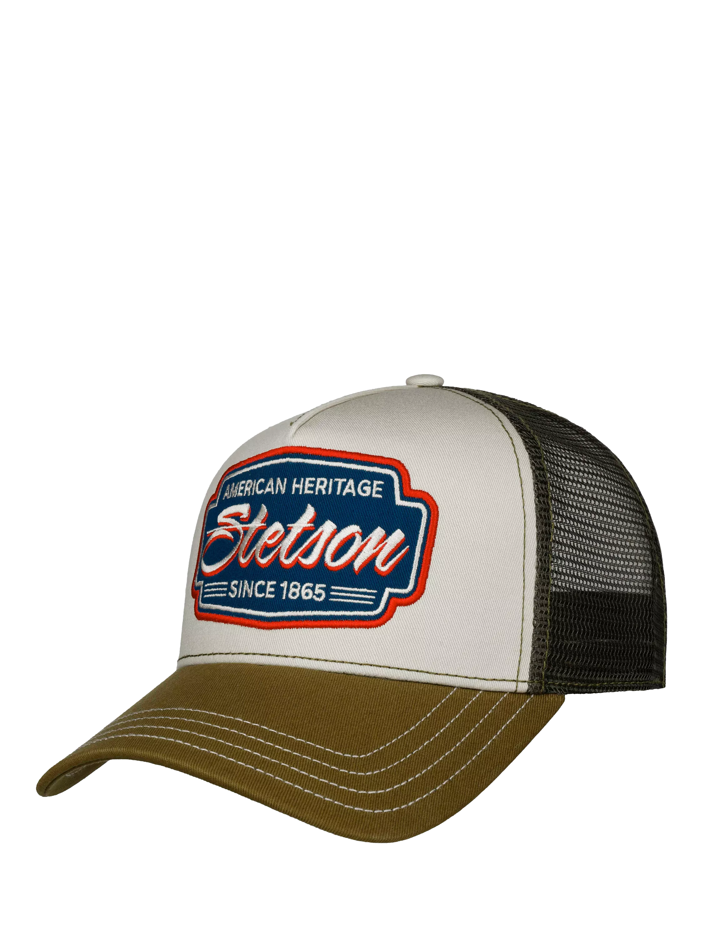 Stetson trucker baseball cap olive yellow (British brand)