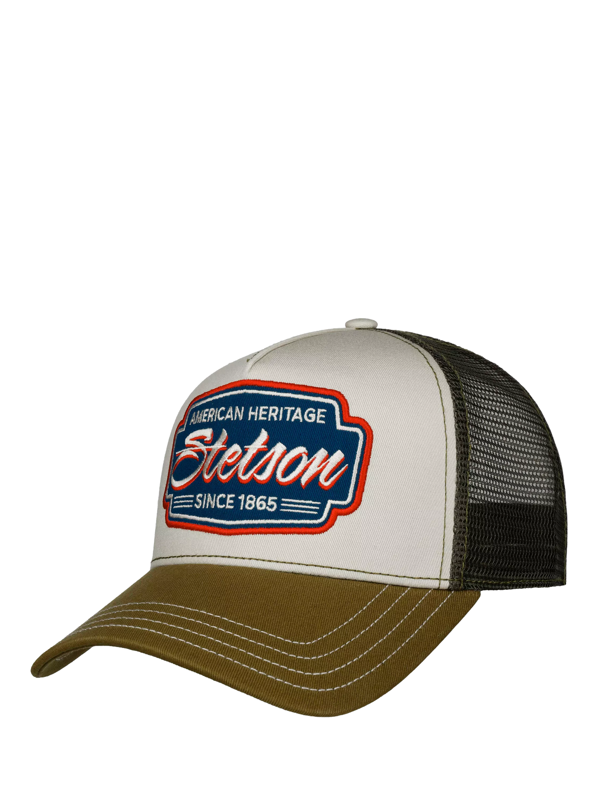 Stetson trucker baseball cap olive yellow (British brand)