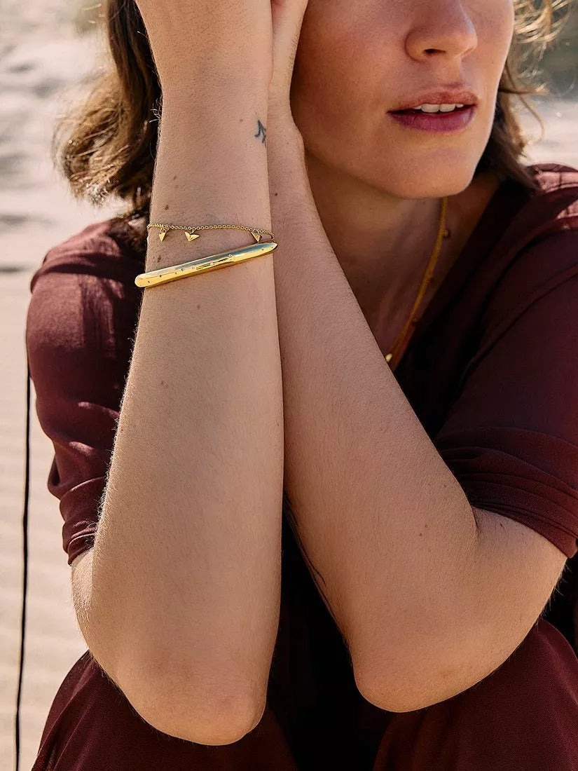 Rachel Jackson London white sapphire gold bangle 42mm, UK version