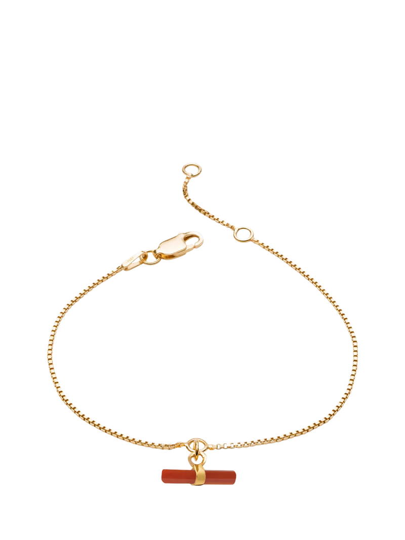Rachel Jackson London Vitality Carnelian T-Bar Bracelet, UK version