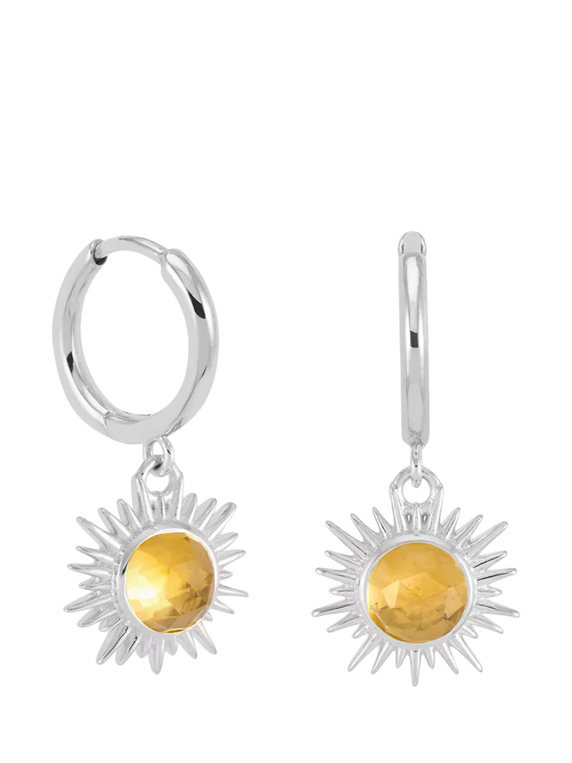 Rachel Jackson London citrine huggie hoop earrings 9.5mm, UK version