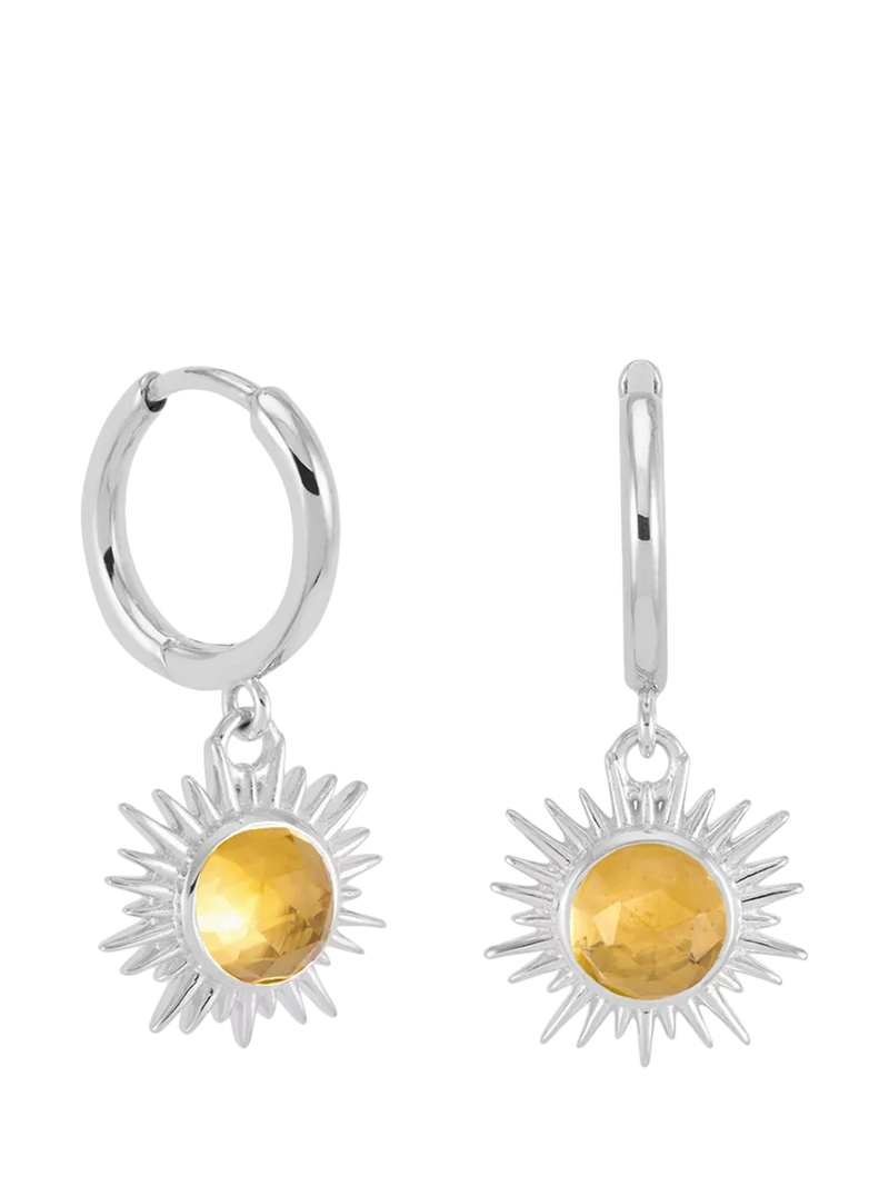 Rachel Jackson London citrine huggie hoop earrings 9.5mm, UK version