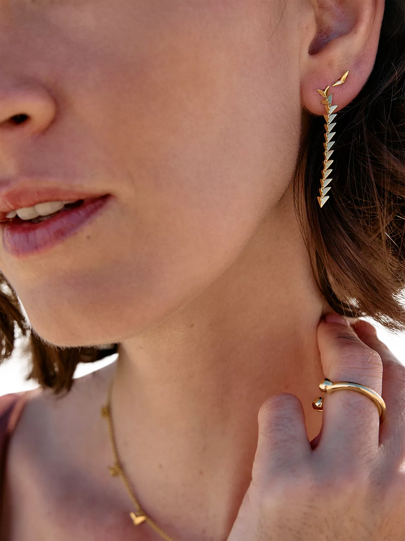 Rachel Jackson London Dreamcatcher Earrings in recycled sterling silver (British brand)