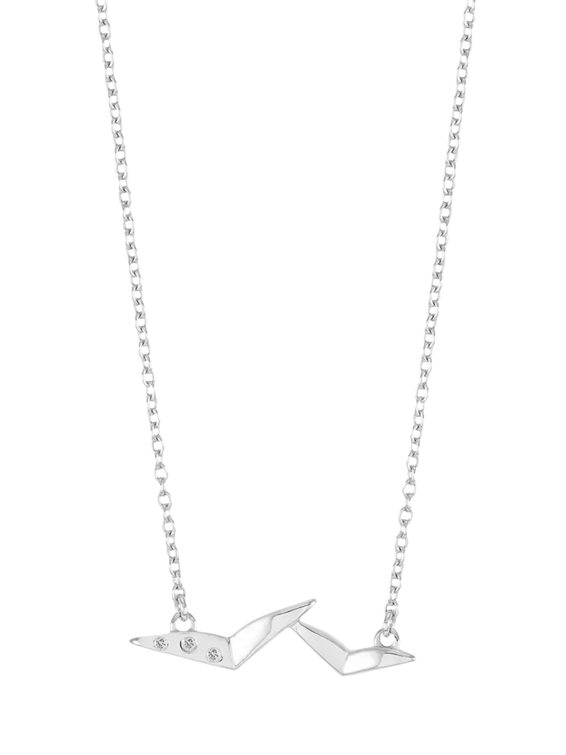 Rachel Jackson London Dreamcatcher Bird Necklace Silver, imported from the UK