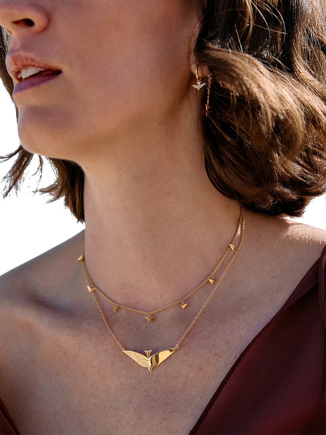Rachel Jackson London dreamcatcher bird choker necklace gold, imported from the UK