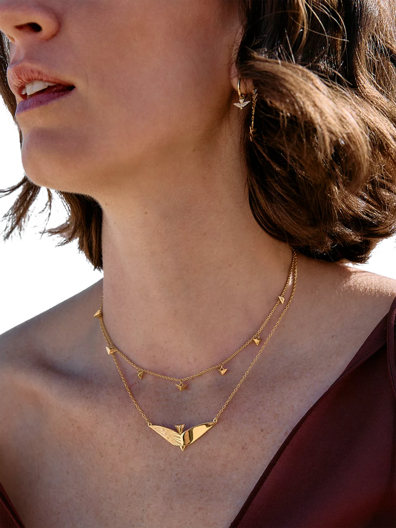 Rachel Jackson London dreamcatcher bird choker necklace gold, imported from the UK