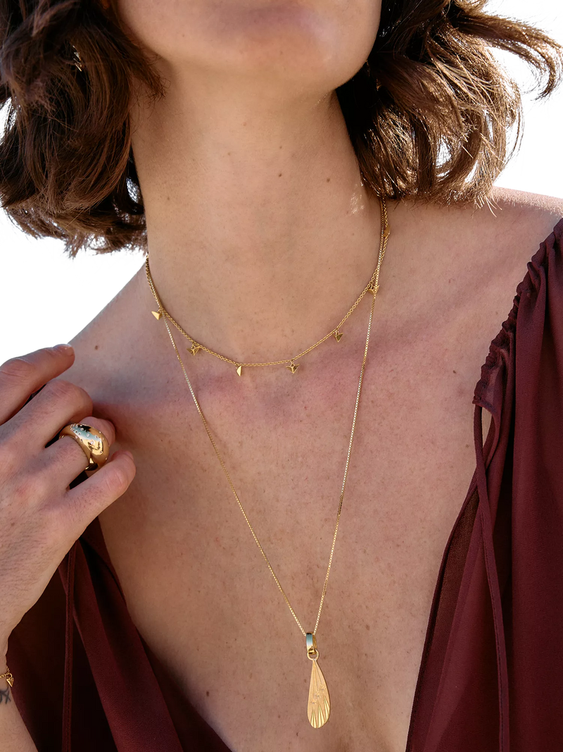 Rachel Jackson London dreamcatcher bird choker necklace gold, imported from the UK