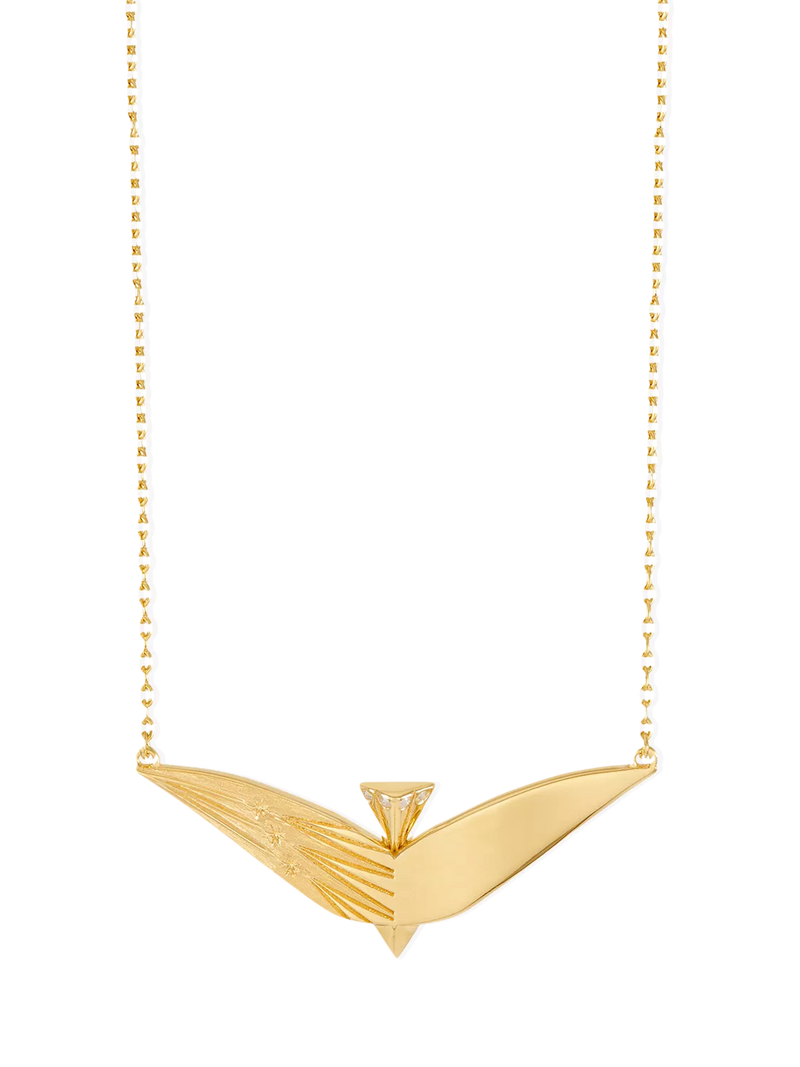 Rachel Jackson Dreamcatcher Celestial Bird Necklace gold, UK version