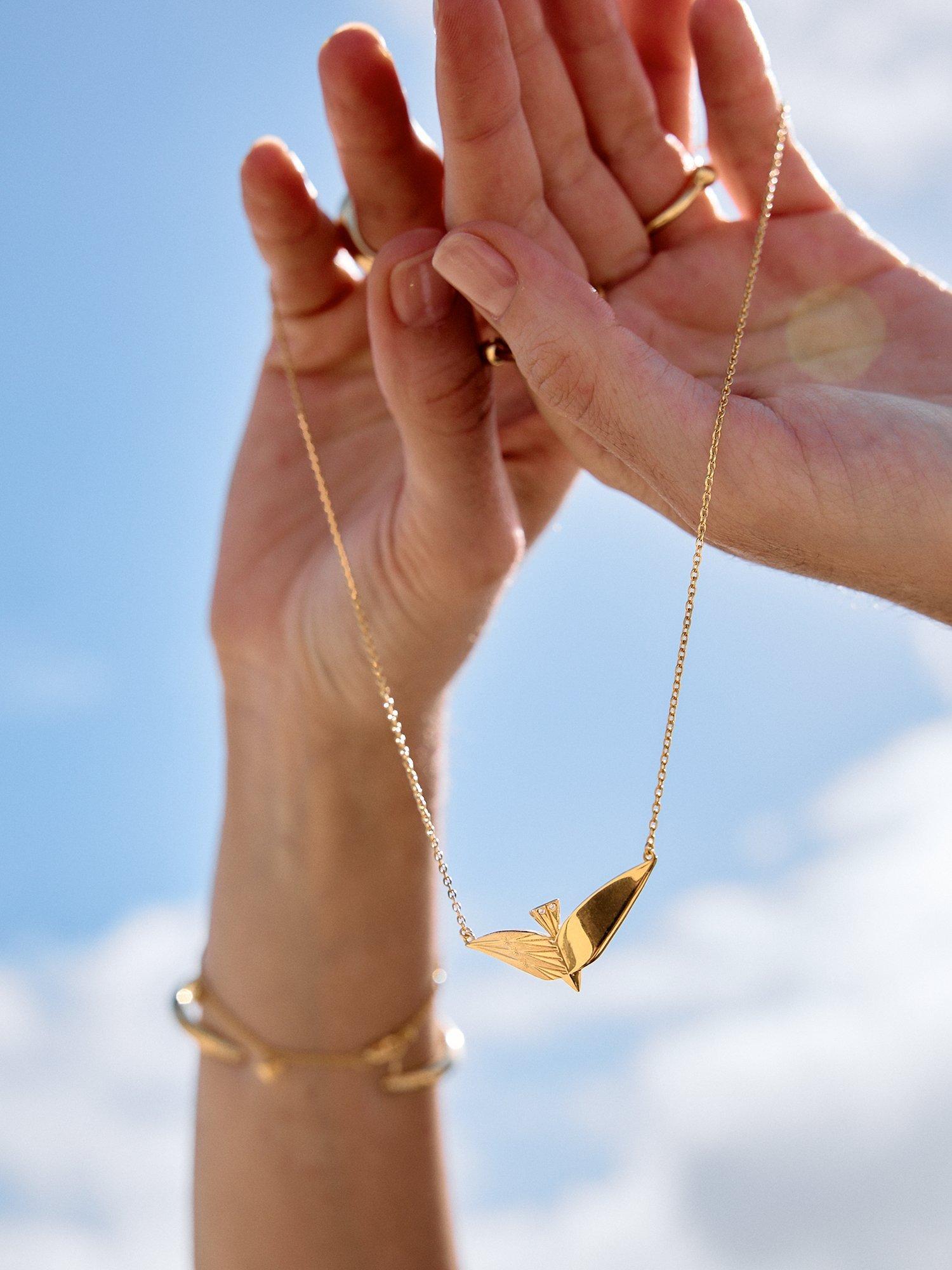 Rachel Jackson Dreamcatcher Celestial Bird Necklace gold, UK version