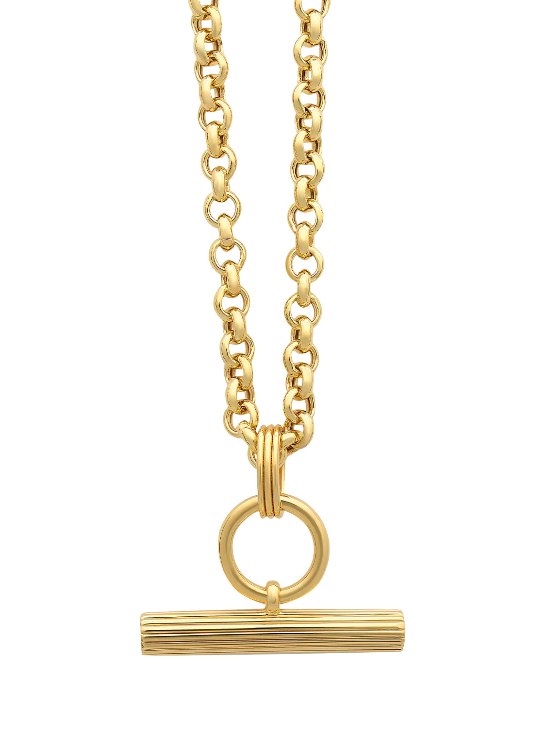 Rachel Jackson London gold T-Bar necklace, UK version