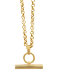 Rachel Jackson London gold T-Bar necklace, UK version