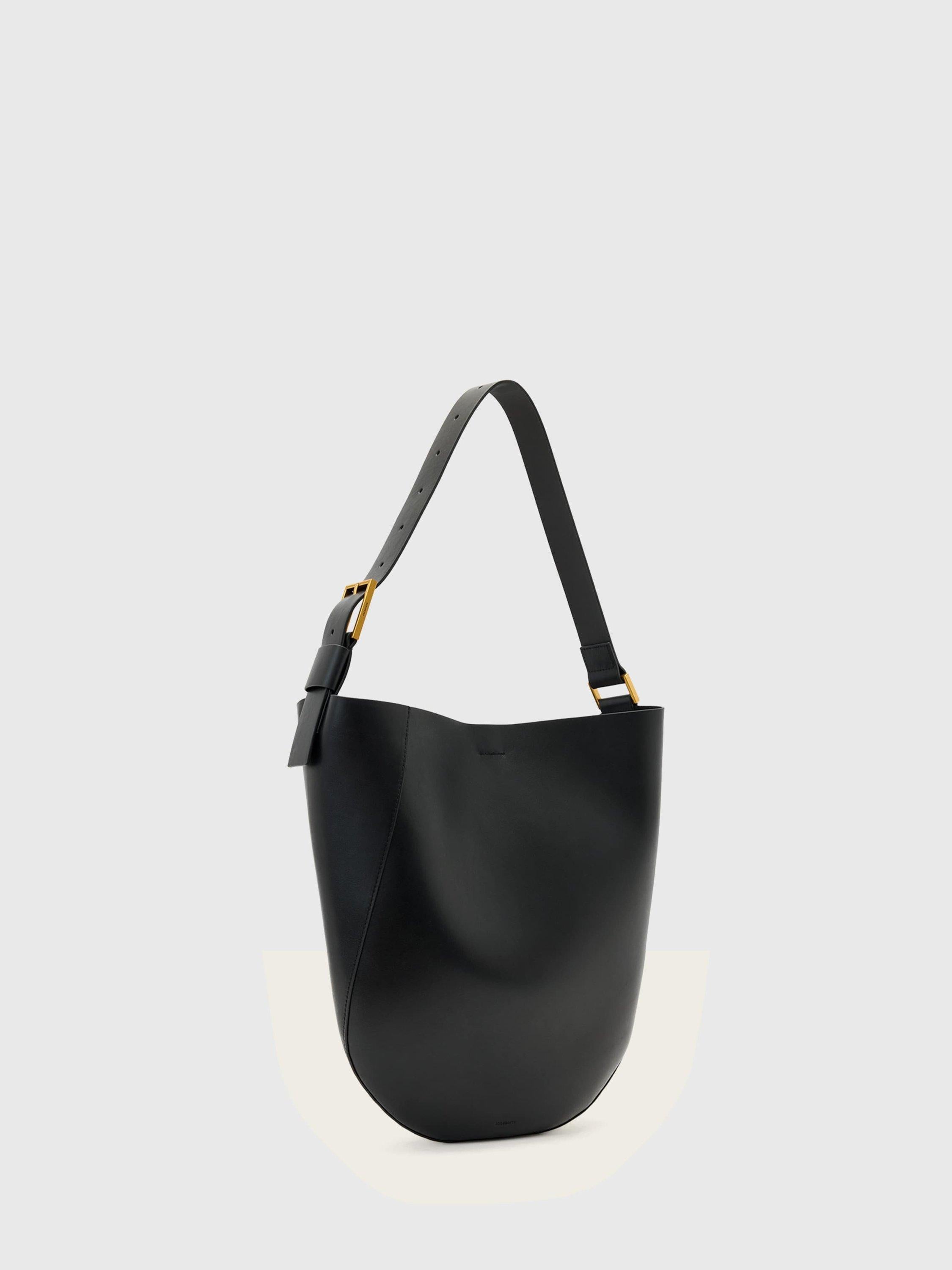 AllSaints Luna leather hobo bag in black - British product
