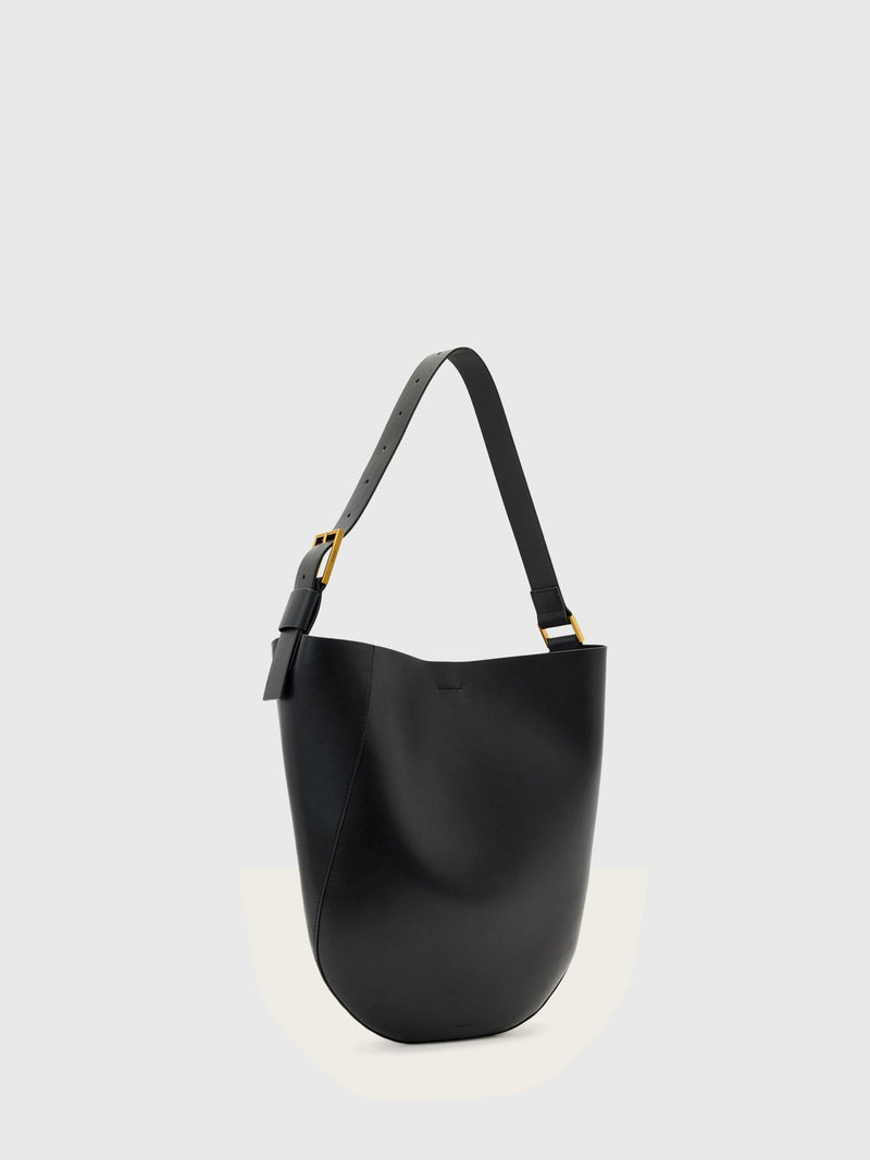 AllSaints Luna leather hobo bag in black - British product