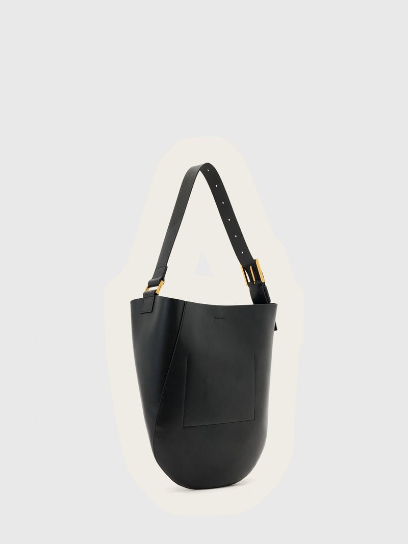 AllSaints Luna leather hobo bag in black - British product
