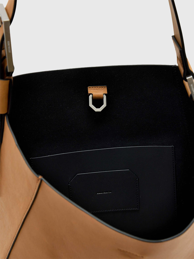 AllSaints Luna Hobo leather shoulder bag brown, imported from the UK