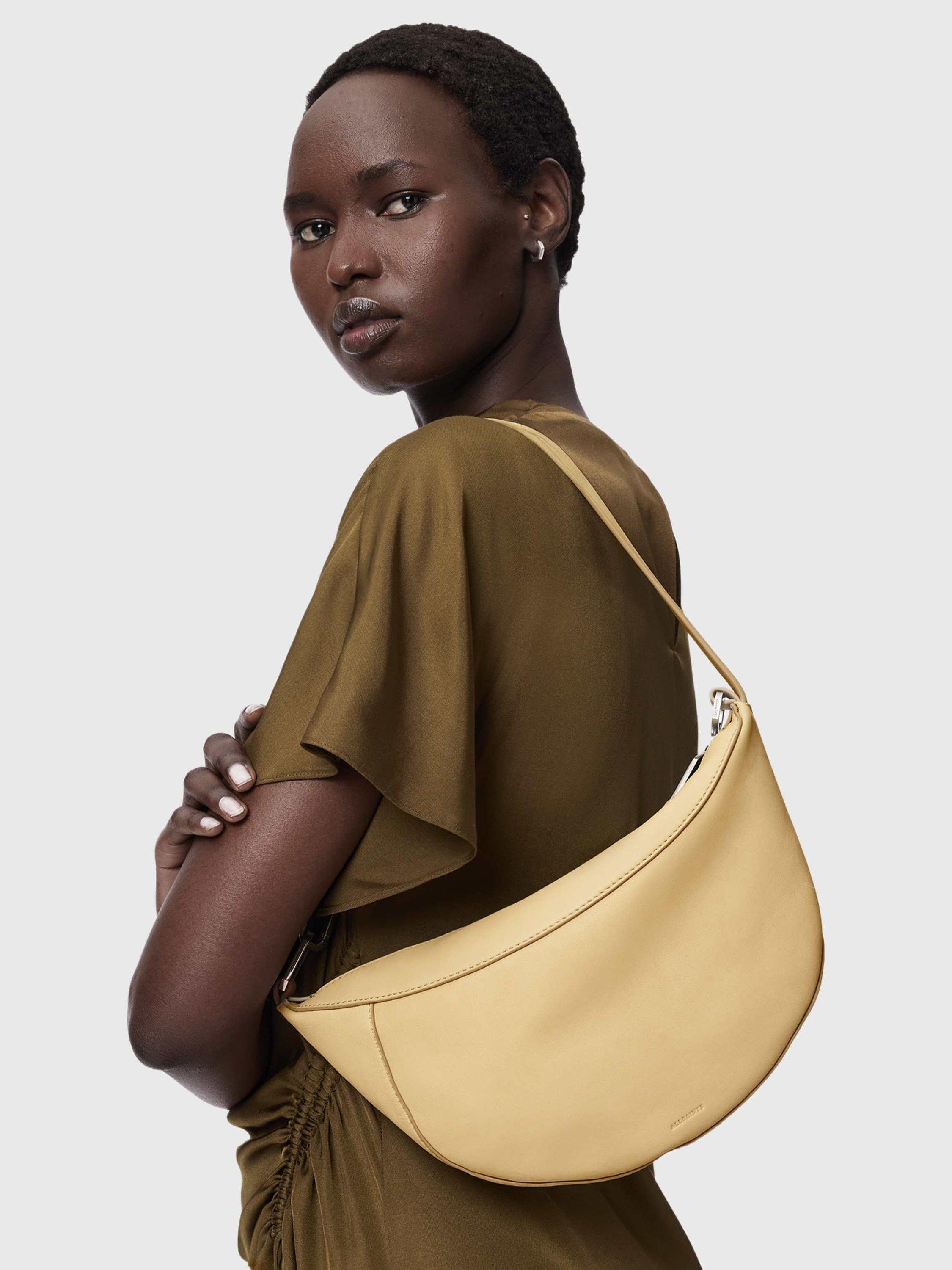AllSaints Luna micro leather bag yellow mid - British product